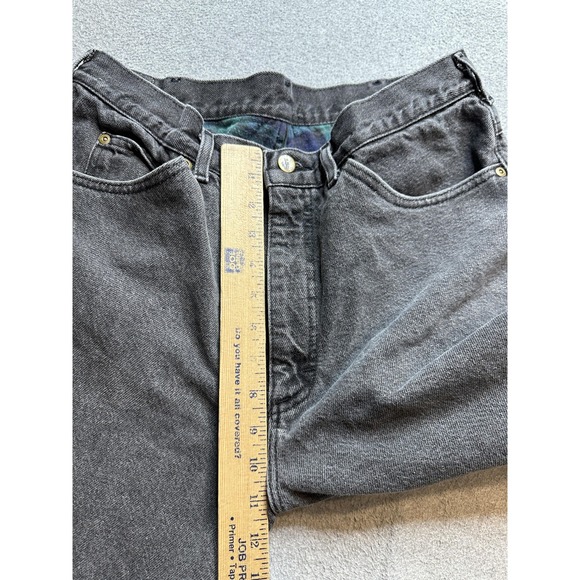 Vintage LL Bean Jeans Mens 36x34 (33x33) Gray Tartan Flannel Lined Made USA 90s - Picture 8 of 16